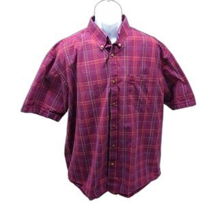 Wrangler Plaid Short Sleeve Button Up Shirt Men's 2X Casual